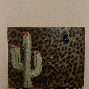 Country Cactus Cheetah print picture holder
